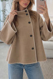 Mock Neck Contrast Stitch Button Front Jacket