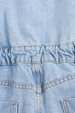 Pocketed Button-Front Shorts Romper