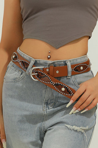 Studded Snake Print Belt