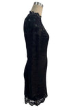 Sheer Lace Mock Neck Bodycon Mini Dress