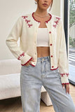 Bow Detail Button-Front Cardigan