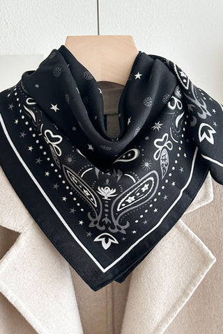 Patterned Square Neck Scarf