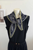 Paisley Print Knit Triangle Scarf