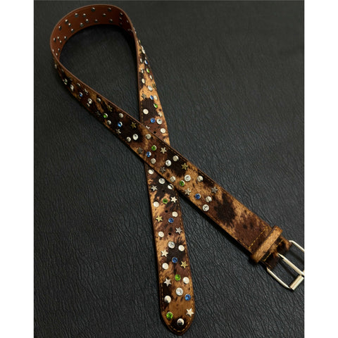 Studded Star Cowhide Belt