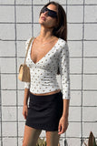 Polka Dot V-Neck Crop Top