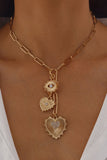 Paperchain Link Heart Charm Necklace