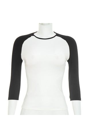 Contrast Raglan Sleeve Fitted Top