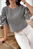 Ruffle-Sleeve Gingham Tee