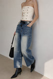 Double Button Detail Strapless Tank Top