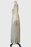 Lace Bell Sleeve V-Neck Maxi Dress