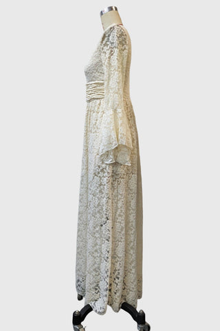 Lace Bell Sleeve V-Neck Maxi Dress