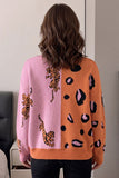 Animal Print V-Neck Button Front Cardigan