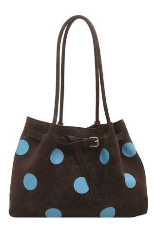 Polka Dot Buckle Strap Tote Bag