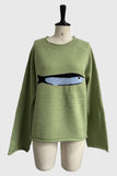 Fish Graphic Crew Neck Knit Sweater