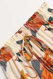 Tiered Drawstring Floral Maxi Skirt