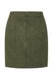 High-Waist Button Detail Slit Mini Skirt