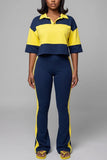Side Stripe High-Waist Flare Casual Pants