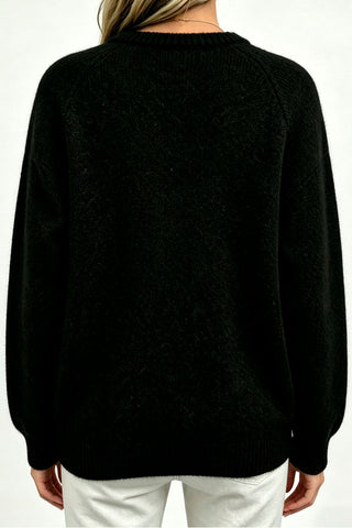 Deer Intarsia Crew Neck Knit Sweater