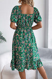 Off-Shoulder Smocked Casual Dress