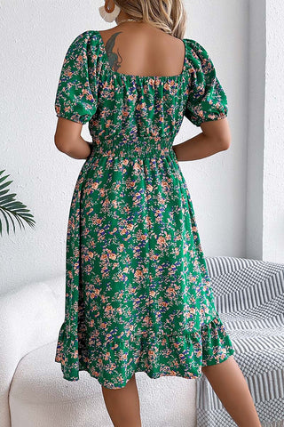 Off-Shoulder Smocked Casual Dress