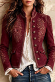 Vintage Floral Detail Military Jacket