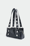 Studded Ring-Handle Shoulder Bag