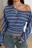 Striped Off-Shoulder Knit Top