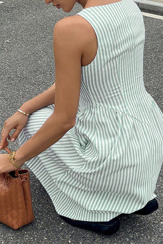 Striped Sleeveless Casual Dress