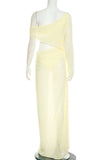 One-Shoulder Cutout Maxi Casual Dress