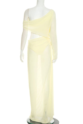 One-Shoulder Cutout Maxi Casual Dress