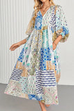 Flowy Patchwork Vacation Dress