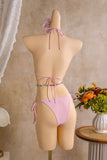 Floral Halter Ruffled Wrap Bikini Set
