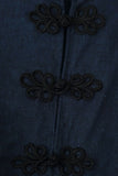 Mandarin Collar Toggle-Front Vest