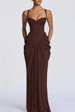 Ruched Sweetheart Neck Maxi Casual Dress