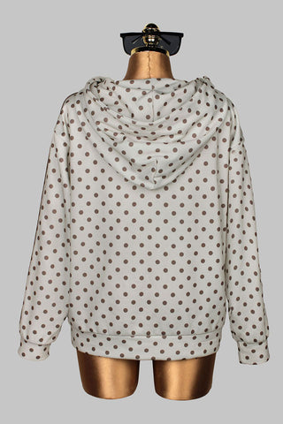 Polka Dot Side Stripe Hoodie Sweatshirt