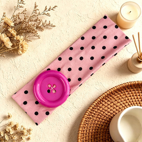 Button Accent Polka Dot Headband