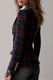 Plaid Double-Breasted Blazer