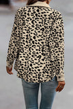 Leopard Print Ribbed Button-Front Shacket
