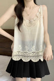 Scalloped Lace V-Neck Sleeveless Tank