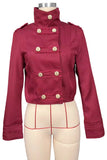 Button Double-Breasted Crop Jacket