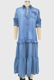 Boho Sheer Panel Maxi Shirt Dress