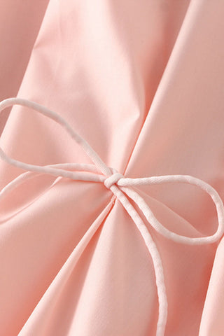 Bow Detail Smocked Waist A-Line Midi Skirt