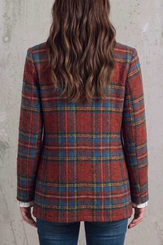 Plaid Double-Breasted Blazer
