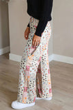 Floral Patchwork High-Waist Baggy Jeans