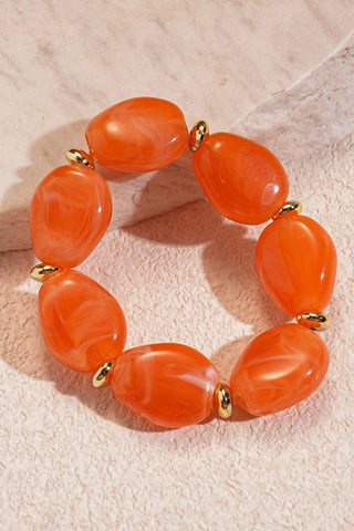 Chunky Oval Beaded Statement Bracelet
