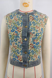 Floral Button Front Vest