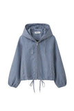 Plaid Zip-Up Drawstring Waist Jacket
