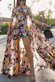 Flowing Layered Floral Dress