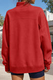 Mock Neck Drop Shoulder Sweatshirt