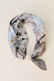 Paisley Print Pearl Buckle Neck Scarf